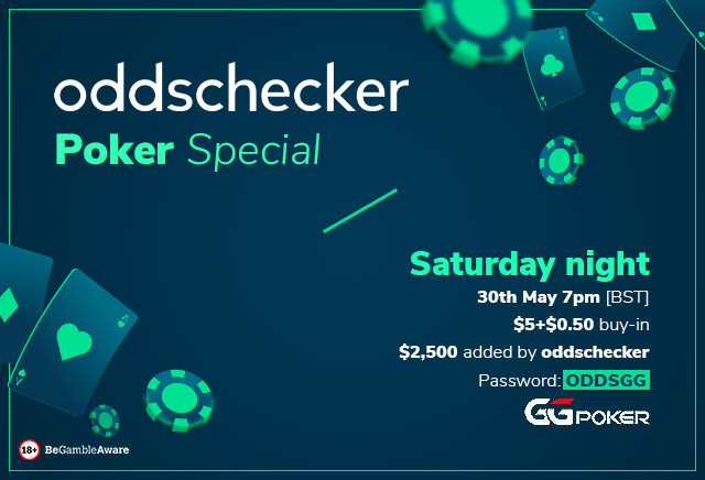 Mainkan Poker khusus oddschecker Sabtu Ini! $ 2.500 Ditambahkan ke Prize Pool