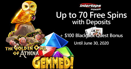 Intertops Poker menawarkan penawaran putaran dan bonus blackjack minggu ini