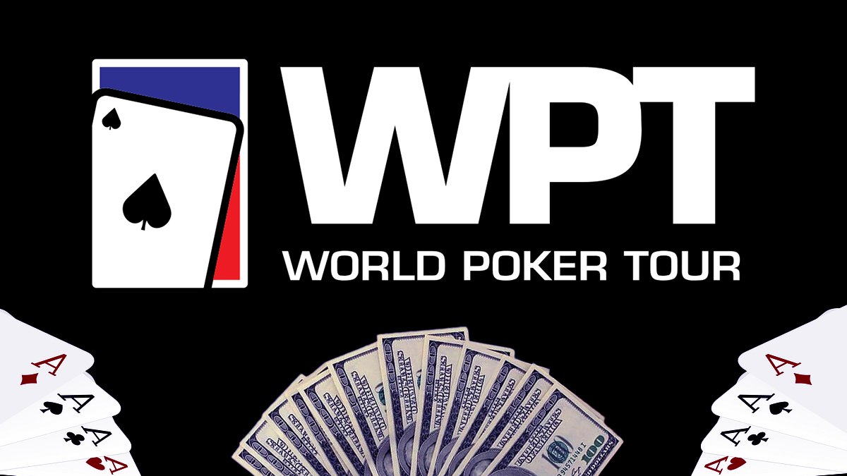 Logo Tur Poker Dunia Dengan Kartu dan Latar Belakang Uang