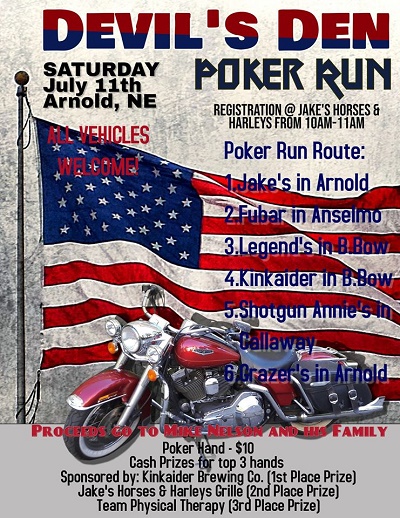 Arnold Devil’s Den Poker Run July 11 with Proceeds Going to Mike Nelson & Family