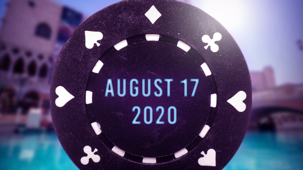 17 Agustus 2020 Di Chip Poker Hitam Dengan Latar Belakang Kasino Venesia