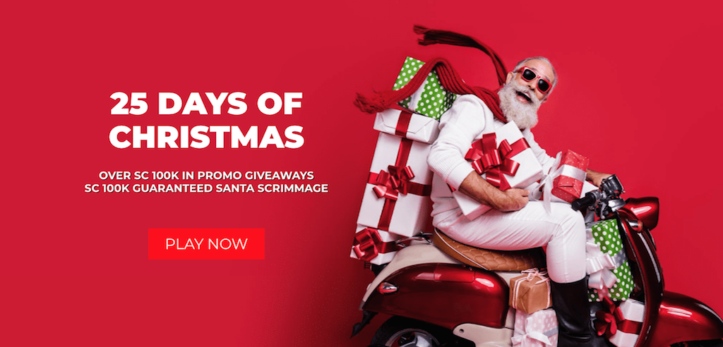 Global Poker is giving away 100,000 Sweeps Coins in the "25 Days of Christmas" promotion.