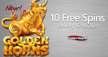 Intertops Poker menyoroti permainan slot Golden Horns dengan putaran ekstra
