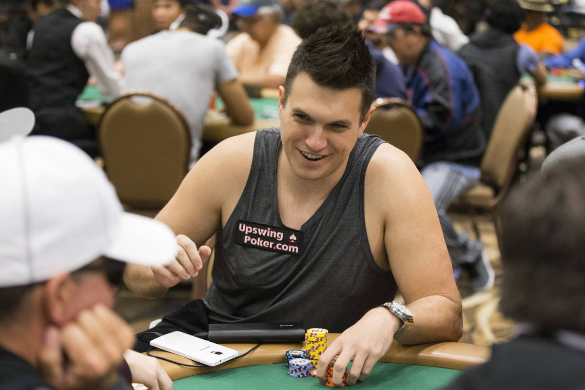 Professional poker player Doug Polk plays during a World Series of Poker tournament at the Rio ...