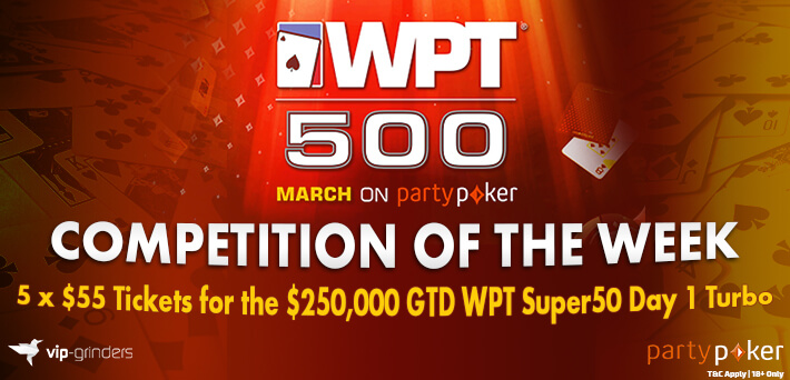 Sukai & Bagikan untuk Memenangkan 5x GRATIS $ 55 Tiket $ 250.000 GTD WPT Super50 Turbo