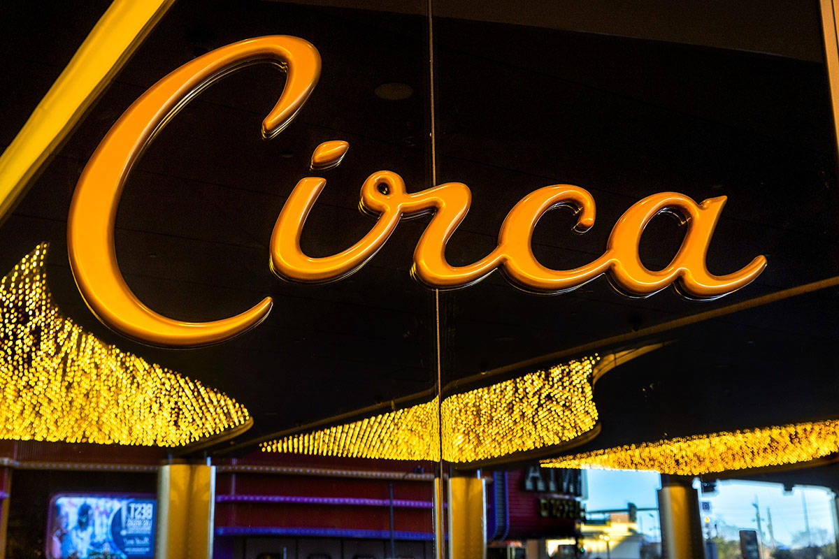 The new porte cochre at Circa is illuminated and ready for visitors on Friday, Dec. 18, 2 ...