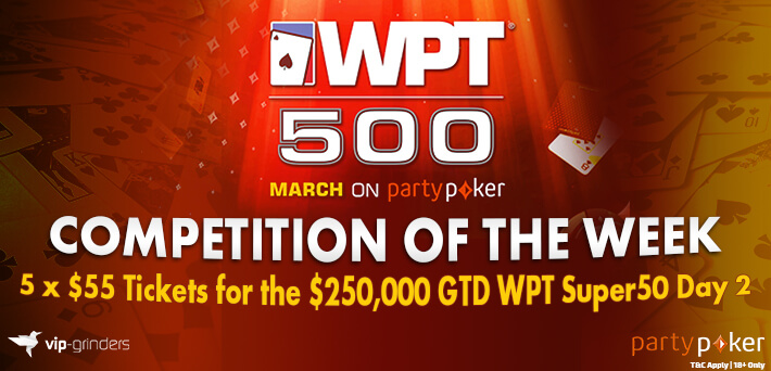 Sukai & Bagikan untuk Memenangkan 5x GRATIS $ 55 Tiket $ 250.000 GTD WPT Super50