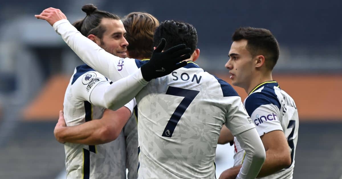 Son Heung-min, Gareth Bale, Sergio Reguilon Tottenham v Burnley February 2021